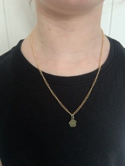 Dog paw necklace.