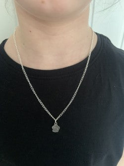 Dog paw necklace.